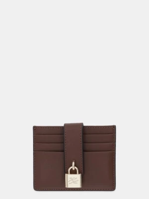 Karl Lagerfeld etui na karty skórzane K/AUTOGRAPH kolor brązowy B1W32025