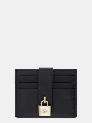 Karl Lagerfeld etui na karty skórzane K/AUTOGRAPH kolor czarny B1W32025