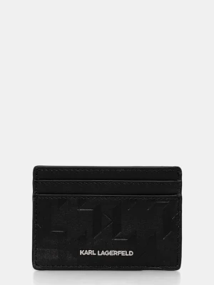 Karl Lagerfeld etui na karty skórzane K/LOOM czarny