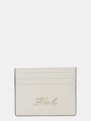 Karl Lagerfeld etui na karty skórzane K/SIGNATURE kolor biały B1W32034
