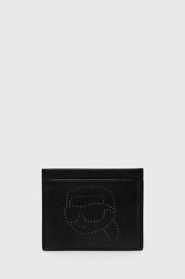 Karl Lagerfeld etui na karty skórzane kolor czarnyCHEAPER