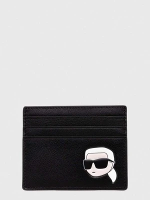 Karl Lagerfeld etui na karty skórzane kolor czarny