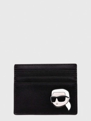 Karl Lagerfeld etui na karty skórzane kolor czarny