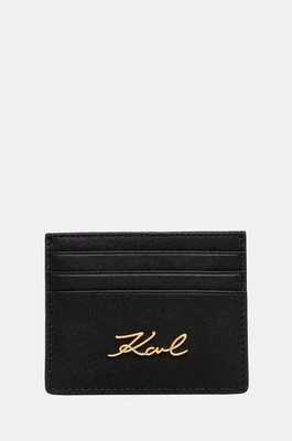 Karl Lagerfeld etui na karty skórzane kolor czarny A1W32069