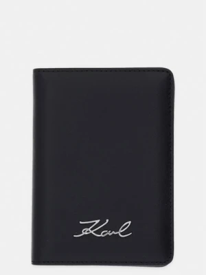 Karl Lagerfeld etui na paszport damskie skórzane K/SIGNATURE czarny