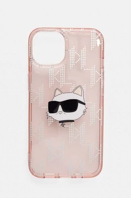 Karl Lagerfeld etui na telefon iPhone 14 / 15 / 13 6.1 kolor różowy KLHCP14SHKLPCHP