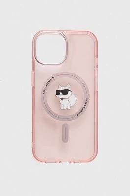 Karl Lagerfeld etui na telefon iPhone 15 / 14 / 13 6.1" kolor różowy