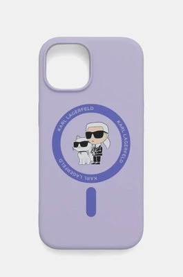 Karl Lagerfeld etui na telefon iPhone 15 6.1 kolor fioletowy KLHMP15SSCMKCRHU