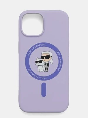 Karl Lagerfeld etui na telefon iPhone 15 6.1 kolor fioletowy KLHMP15SSCMKCRHU