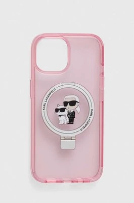 Karl Lagerfeld etui na telefon iPhone 15 6.1 kolor różowy