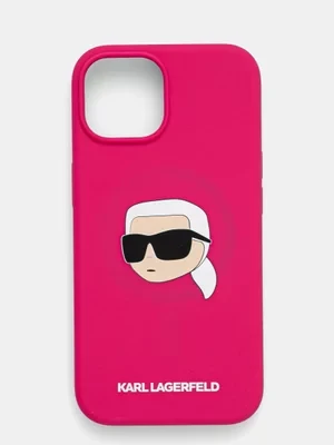 Karl Lagerfeld etui na telefon iPhone 15 6.1 kolor różowy KLHMP15SSKHPPLF