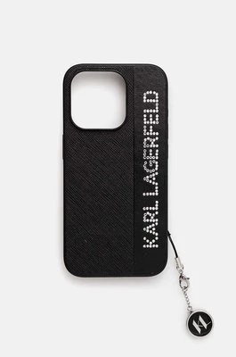 Karl Lagerfeld etui na telefon iPhone 15 Pro 6.1 kolor czarny KLHCP15LPSAKDGCK