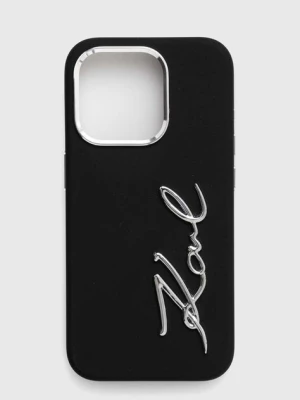 Karl Lagerfeld etui na telefon iPhone 15 Pro 6.1 kolor czarny KLHCP15LSCMSMVK