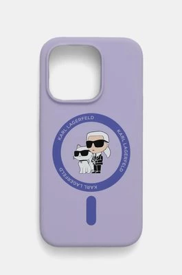 Karl Lagerfeld etui na telefon iPhone 15 Pro 6.1 kolor fioletowy KLHMP15LSCMKCRHU