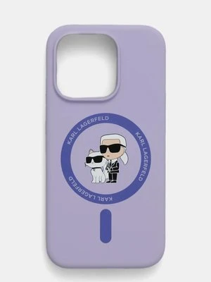 Karl Lagerfeld etui na telefon iPhone 15 Pro 6.1 kolor fioletowy KLHMP15LSCMKCRHU