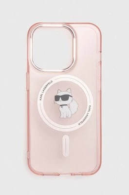 Karl Lagerfeld etui na telefon iPhone 15 Pro 6.1 kolor różowy