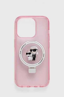 Karl Lagerfeld etui na telefon iPhone 15 Pro 6.1 kolor różowy