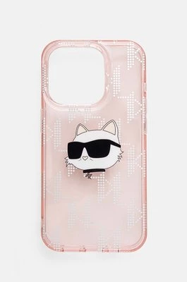 Karl Lagerfeld etui na telefon iPhone 15 Pro 6.1 kolor różowy KLHCP15LHKLPCHP