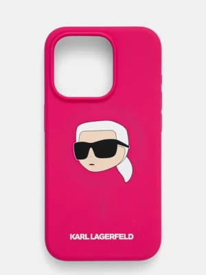 Karl Lagerfeld etui na telefon iPhone 15 Pro 6.1 kolor różowy KLHMP15LSKHPPLF