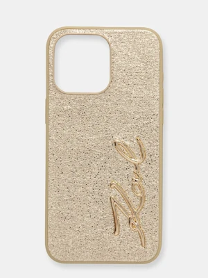 Karl Lagerfeld etui na telefon iPhone 15 Pro Max kolor złoty KLHCP15XPFMFBKMD