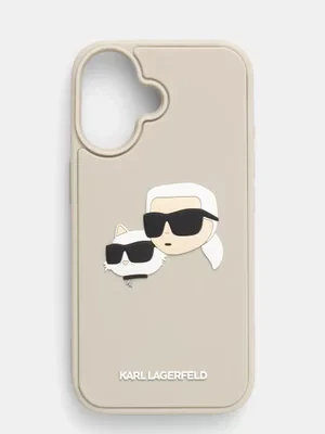 Karl Lagerfeld etui na telefon iPhone 16 kolor beżowy KLHCP16SRBCKCHLE