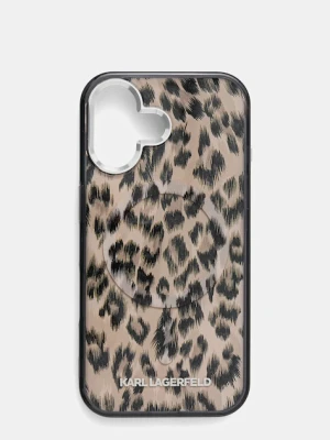 Karl Lagerfeld etui na telefon iPhone 16 kolor brązowy KLHMP16SHDLEOICW