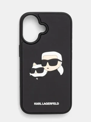 Zdjęcie produktu Karl Lagerfeld etui na telefon iPhone 16 kolor czarny KLHCP16SRBCKCHLK