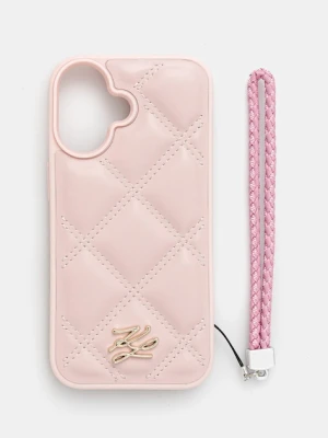 Karl Lagerfeld etui na telefon iPhone 16 kolor różowy KLHCP16SPSQSKLSMSP