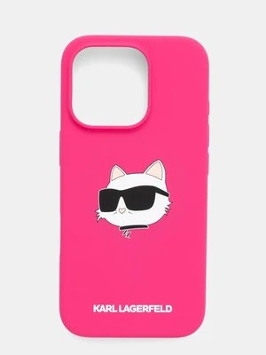 Karl Lagerfeld etui na telefon iPhone 16 Pro 6.3 kolor różowy KLHMP16LSCHPPLF