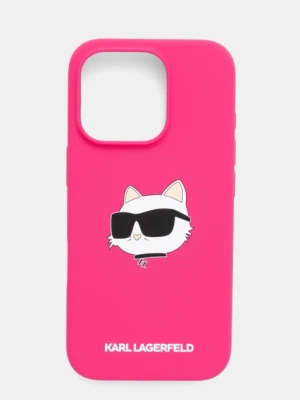 Karl Lagerfeld etui na telefon iPhone 16 Pro 6.3 kolor różowy KLHMP16LSCHPPLF