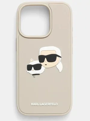 Karl Lagerfeld etui na telefon iPhone 16 Pro kolor beżowy KLHCP16LRBCKCHLE