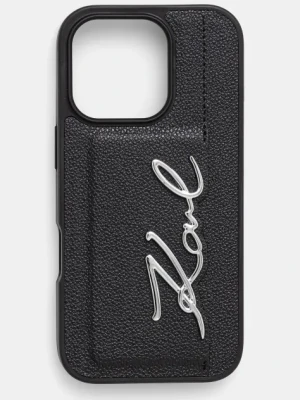 Zdjęcie produktu Karl Lagerfeld etui na telefon iPhone 16 Pro kolor czarny KLHCP16LPGPVKSK