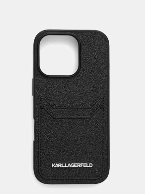 Karl Lagerfeld etui na telefon iPhone 16 Pro kolor czarny KLHCP16LPKHPORPK