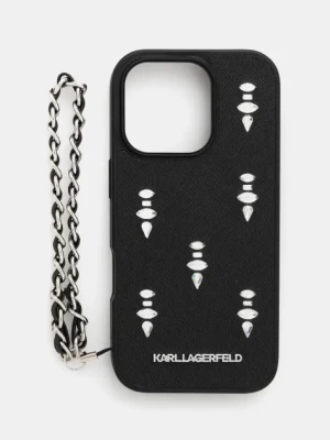 Karl Lagerfeld etui na telefon iPhone 16 Pro kolor czarny KLHCP16LPSADJSK
