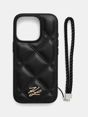 Karl Lagerfeld etui na telefon iPhone 16 Pro kolor czarny KLHCP16LPSQSKLSMSK
