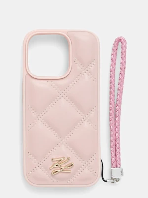 Karl Lagerfeld etui na telefon iPhone 16 Pro kolor różowy KLHCP16LPSQSKLSMSP