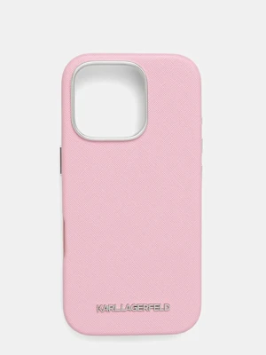 Karl Lagerfeld etui na telefon iPhone 16 Pro kolor różowy KLHMP16LPSAFWMCP