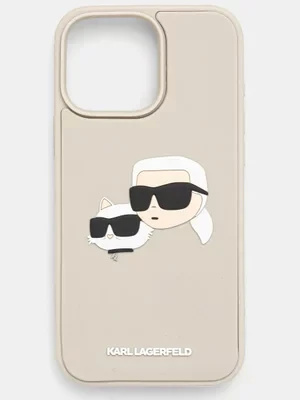 Karl Lagerfeld etui na telefon iPhone 16 Pro Max kolor beżowy KLHCP16XRBCKCHLE