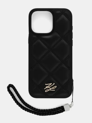Karl Lagerfeld etui na telefon iPhone 16 Pro Max kolor czarny KLHCP16XPSQSKLSMSK