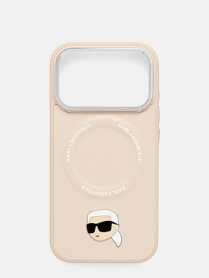 Karl Lagerfeld etui na telefon iPhone 17 Pro kolor beżowy KLHMP17LPSMLRKLE