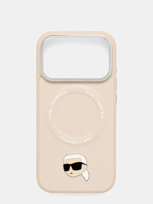 Karl Lagerfeld etui na telefon iPhone 17 Pro kolor beżowy KLHMP17LPSMLRKLE