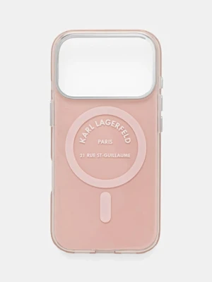 Karl Lagerfeld etui na telefon iPhone 17 Pro kolor różowy KLHMP17LHKRSGPP