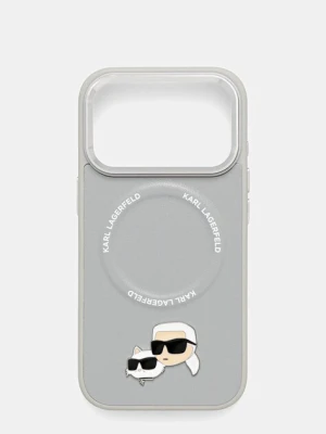 Karl Lagerfeld etui na telefon iPhone 17 Pro kolor szary KLHMP17LPSMLRKCG