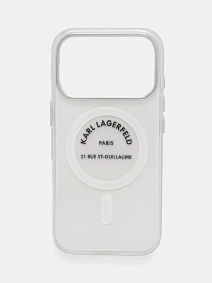 Karl Lagerfeld etui na telefon iPhone 17 Pro kolor transparentny KLHMP17LHKRSGPT