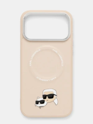 Karl Lagerfeld etui na telefon iPhone 17 Pro Max beżowy