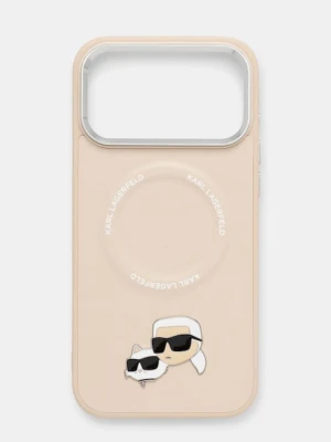 Karl Lagerfeld etui na telefon iPhone 17 Pro Max kolor beżowy KLHMP17XPSMLRKCE