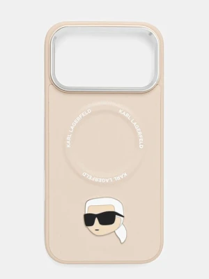 Karl Lagerfeld etui na telefon iPhone 17 Pro Max kolor beżowy KLHMP17XPSMLRKLE