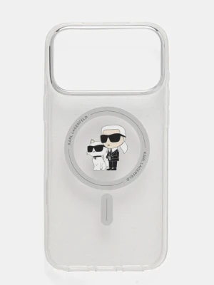 Karl Lagerfeld etui na telefon iPhone 17 Pro Max kolor srebrny KLHMP17XHGKCNOT