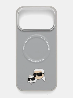 Karl Lagerfeld etui na telefon iPhone 17 Pro Max kolor szary KLHMP17XPSMLRKCG