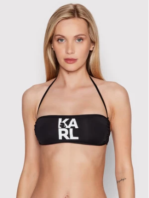 KARL LAGERFELD Góra od bikini Printed Logo KL22WTP02 Czarny